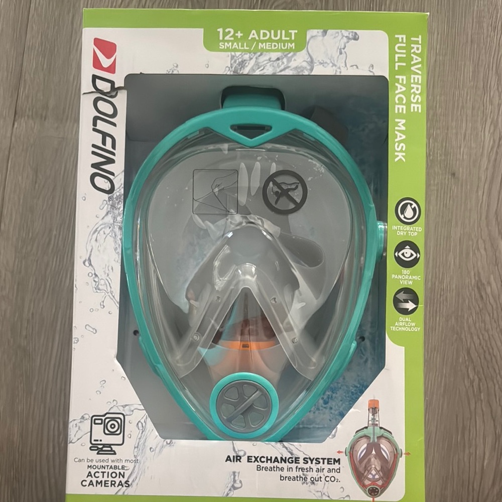 Dolfin Traverse Full Face Mask - Teal and Gray